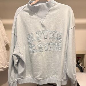 Eleven Eleven rib collar Mockneck sweatshirt